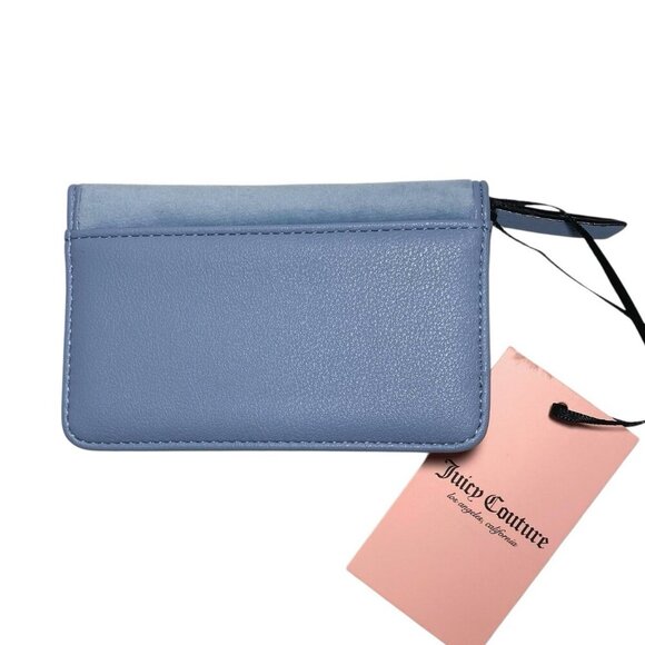 Juicy Couture Dusty Blue Kingdom Elongated Bifold Card Case Wallet NWT - Picture 7 of 7